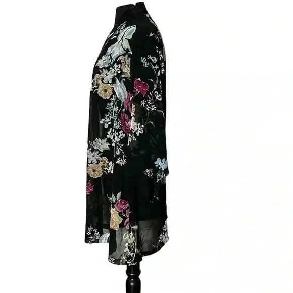Helena Quinn Floral Open Front Semi Sheer Kimono Size One Size - Picture 2 of 7